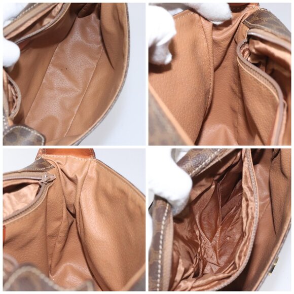 CELINE Macadam Canvas Shoulder Bag PVC Leather Brown Gold - Picture 14 of 15